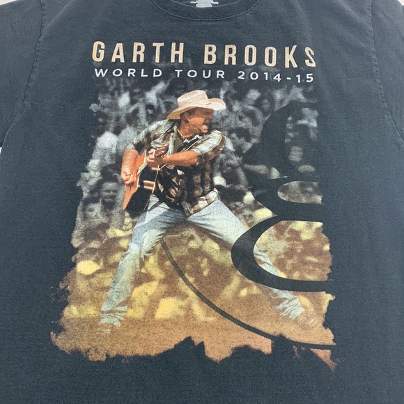 Garth Brooks World  Tour T-shirt 2014-2015 Medium Black Graphic Logo - Picture 2 of 8